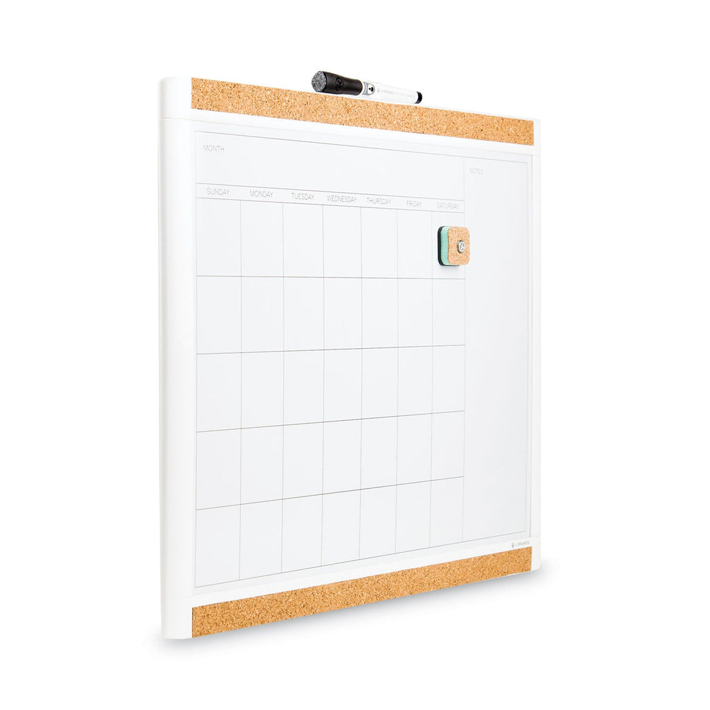 U Brands PINIT Magnetic Dry Erase Calendar with Plastic Frame, 20 x 16, White Surface and Frame