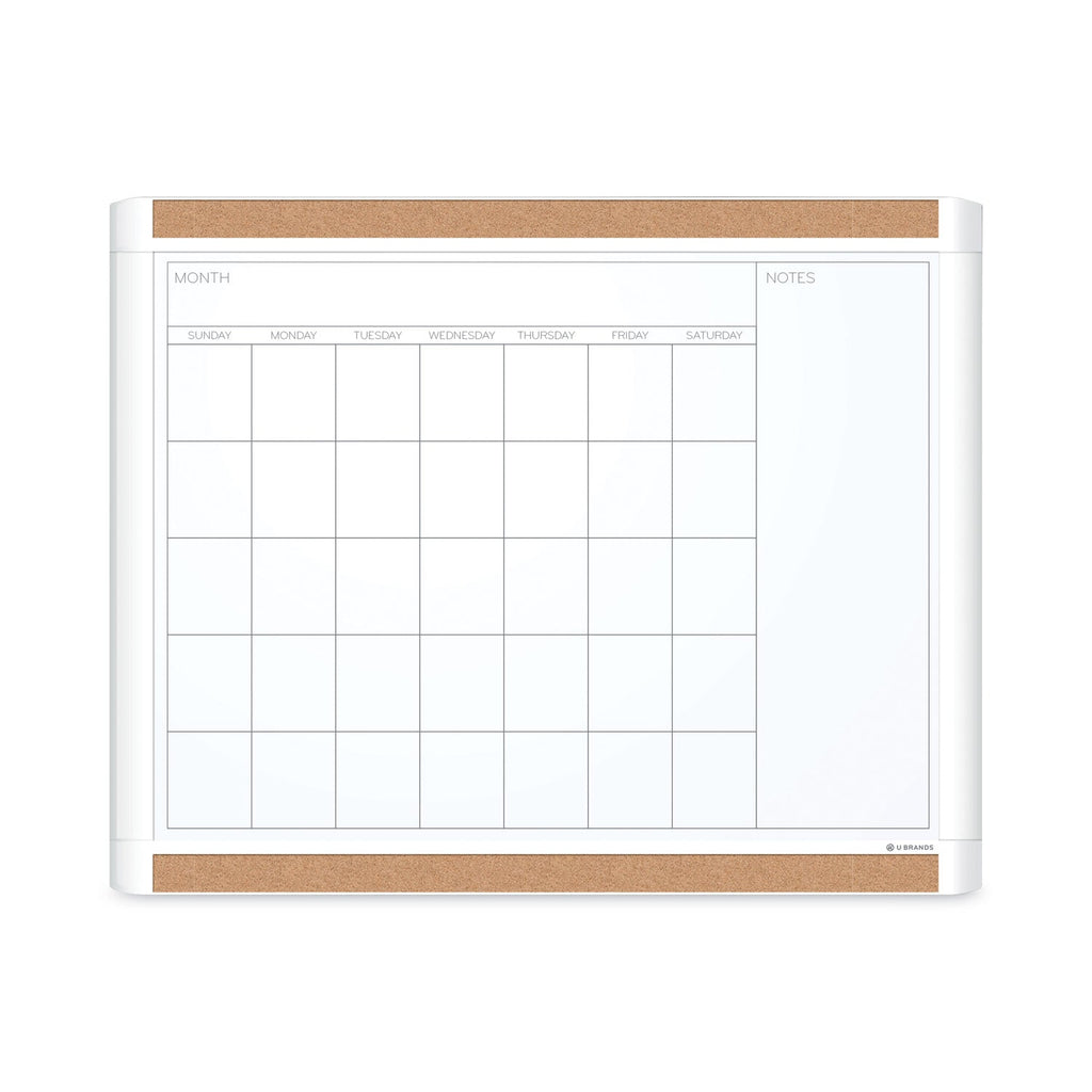 U Brands PINIT Magnetic Dry Erase Calendar with Plastic Frame, 20 x 16, White Surface and Frame