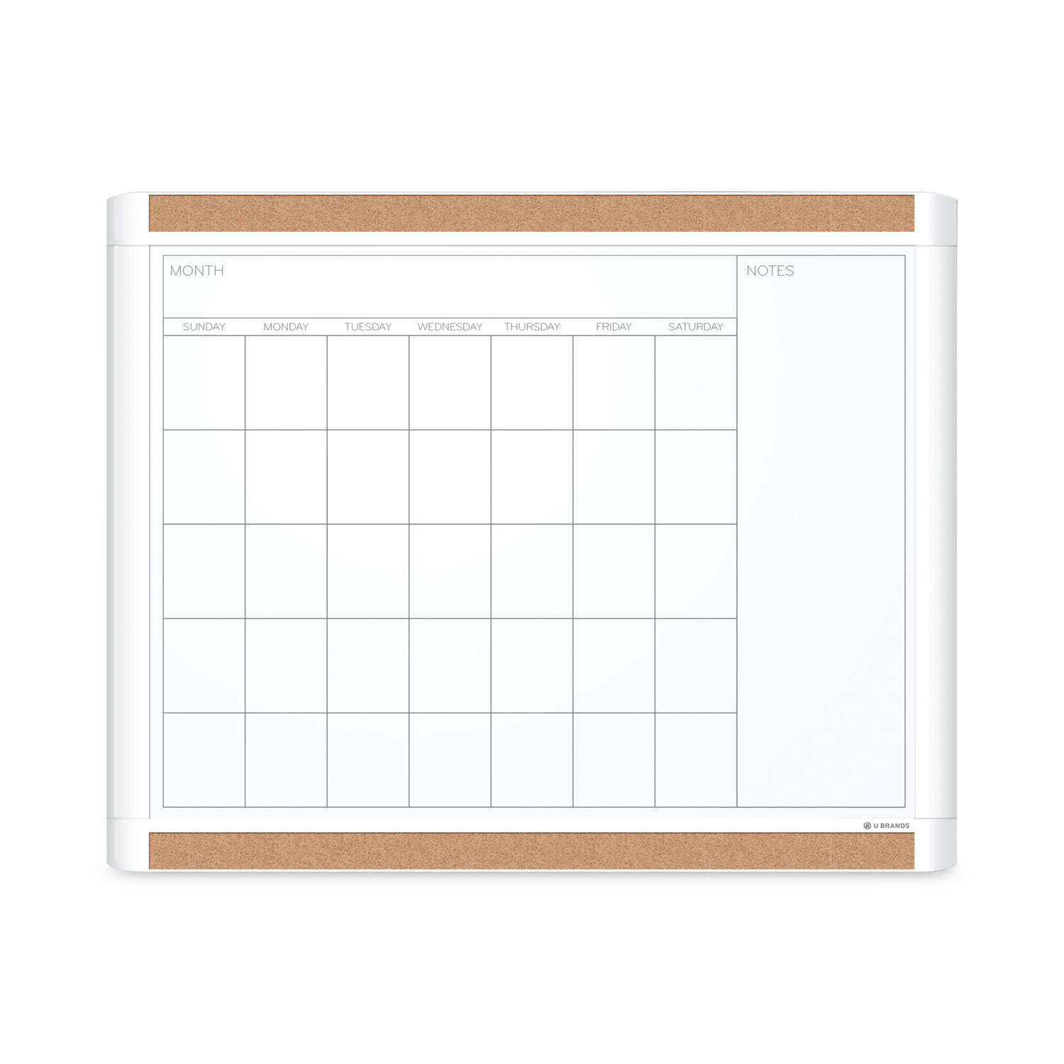 U Brands PINIT Magnetic Dry Erase Calendar with Plastic Frame, 20 x 16, White Surface and Frame