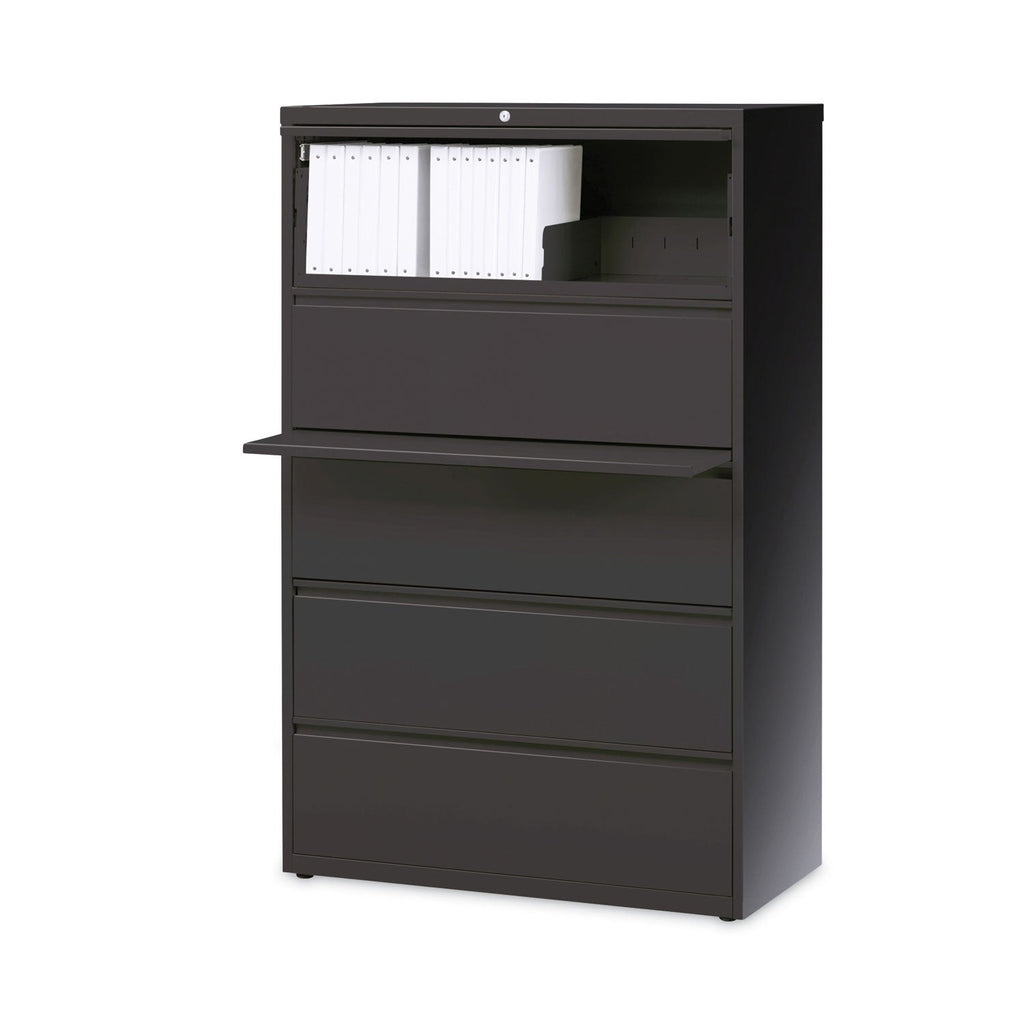 Hirsh Industries Lateral File Cabinet, 5 Letter/Legal/A4-Size File Drawers, Charcoal, 36 x 18.62 x 67.62