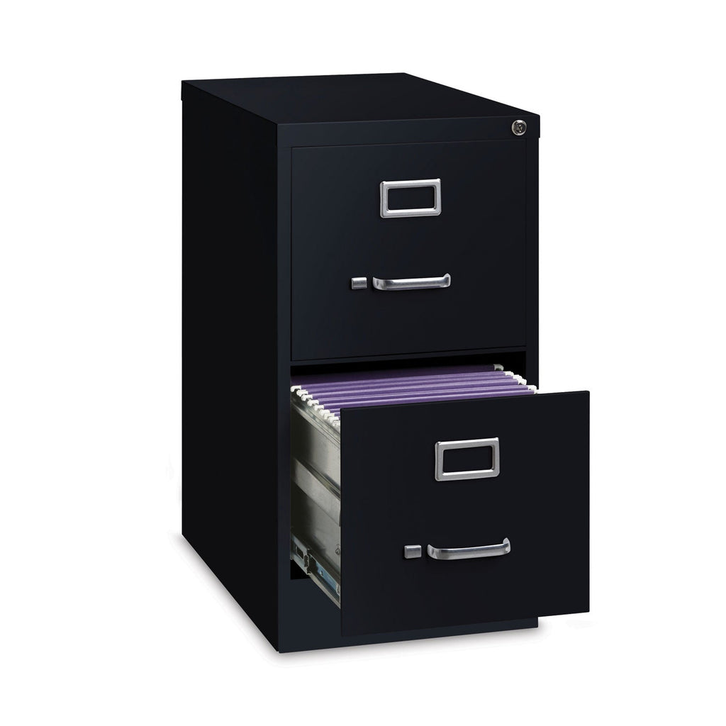 Hirsh Industries Vertical Letter File Cabinet, 2 Letter-Size File Drawers, Black, 15 x 22 x 28.37