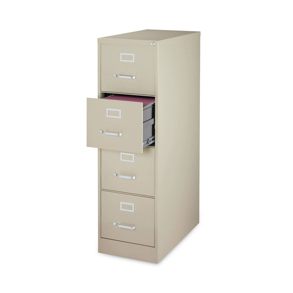 Hirsh Industries Vertical Letter File Cabinet, 4 Letter-Size File Drawers, Putty, 15 x 26.5 x 52
