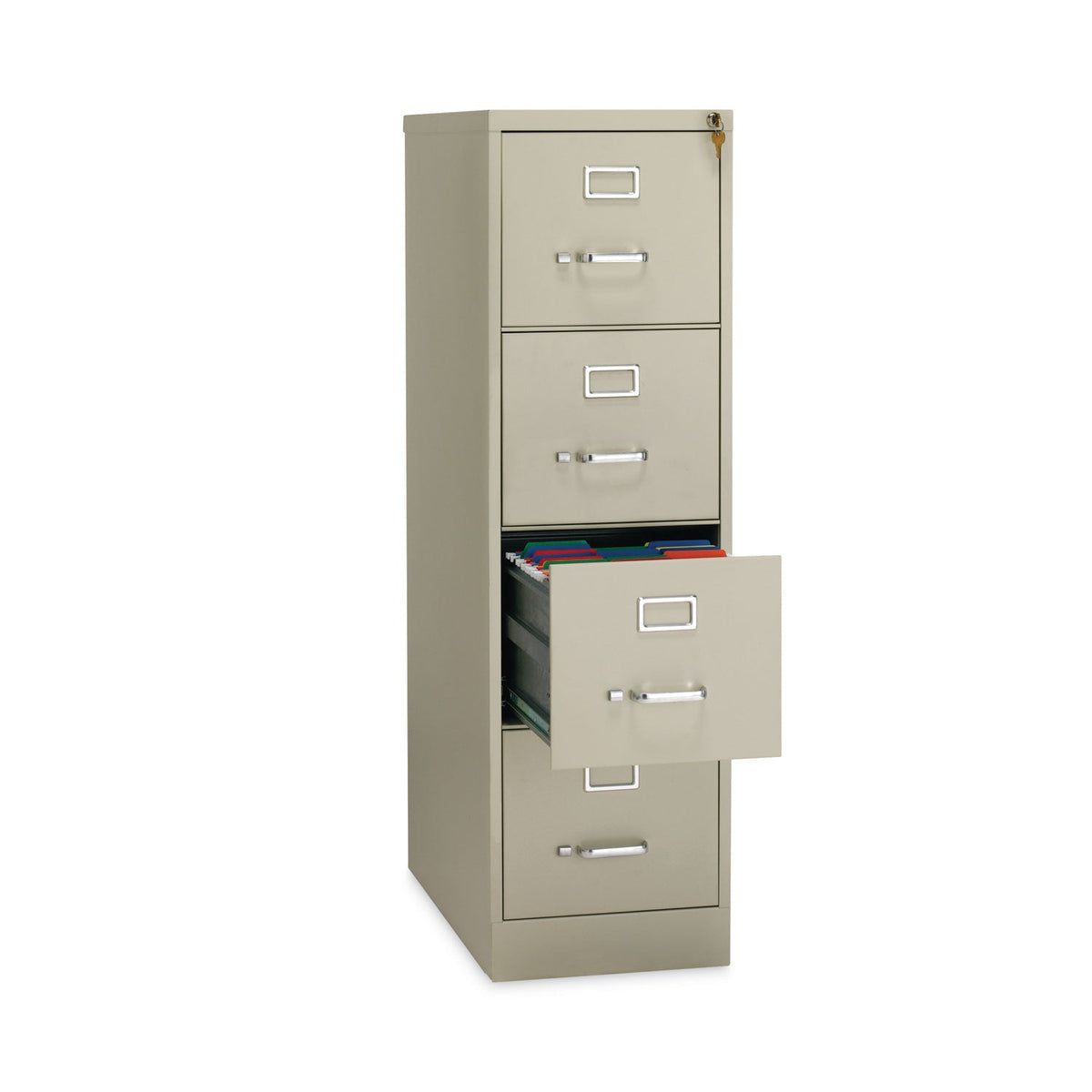Hirsh Industries Vertical Letter File Cabinet, 4 Letter-Size File Drawers, Putty, 15 x 26.5 x 52