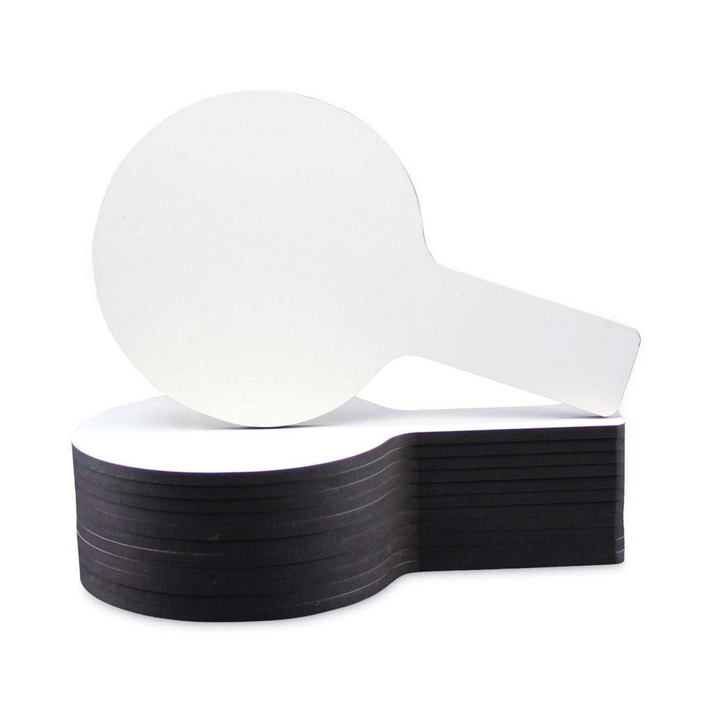 Flipside Dry Erase Paddle, 9 x 5, White, 12/Pack