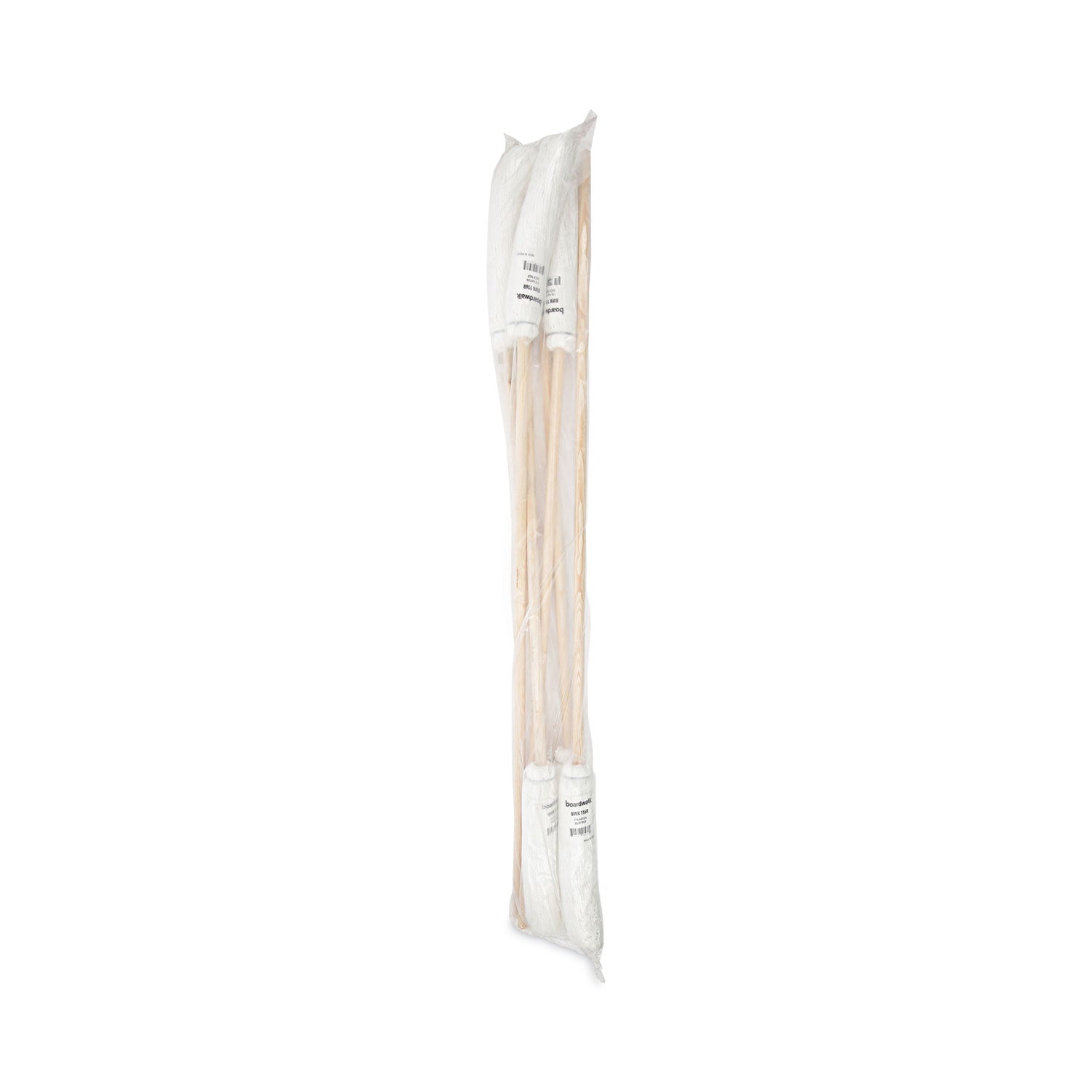 Boardwalk Handle/Deck Mops, 16 oz White Rayon Head, 48" Oak Wood Handle
