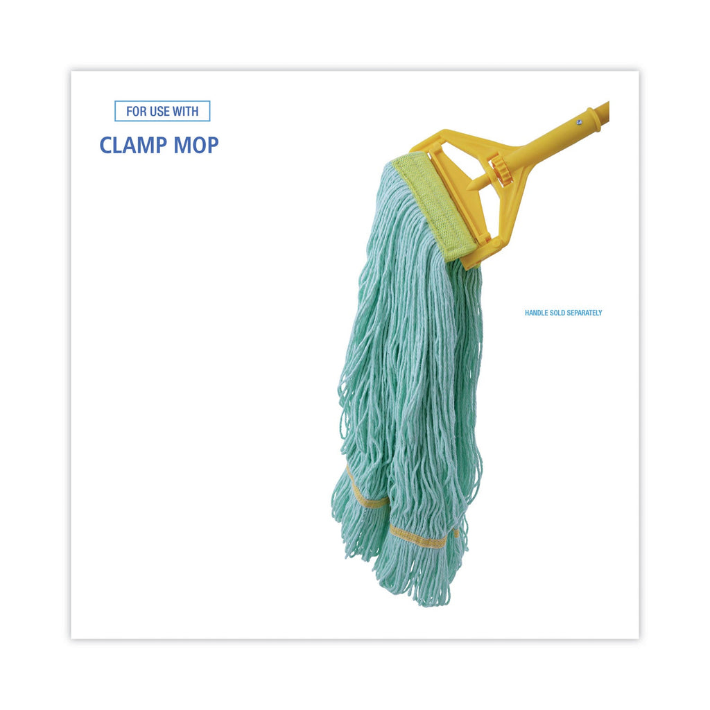 Boardwalk EcoMop Looped-End Mop Head, Recycled Fibers, Extra Large Size, Green, 12/CT