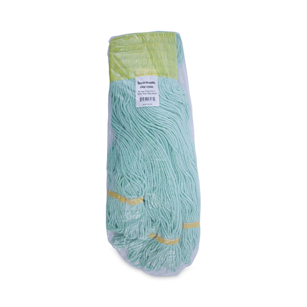 Boardwalk EcoMop Looped-End Mop Head, Recycled Fibers, Extra Large Size, Green, 12/CT
