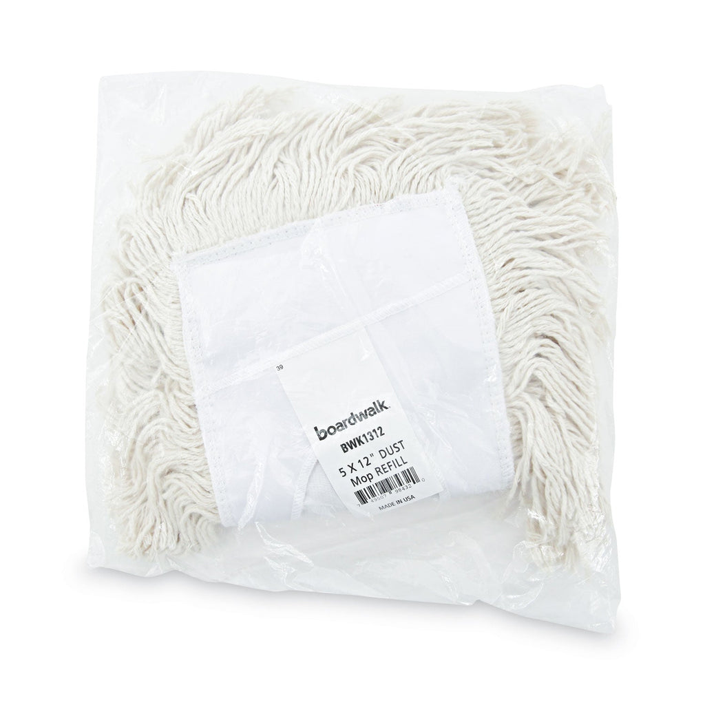 Boardwalk Mop Head, Dust, Cotton, 12 x 5, White