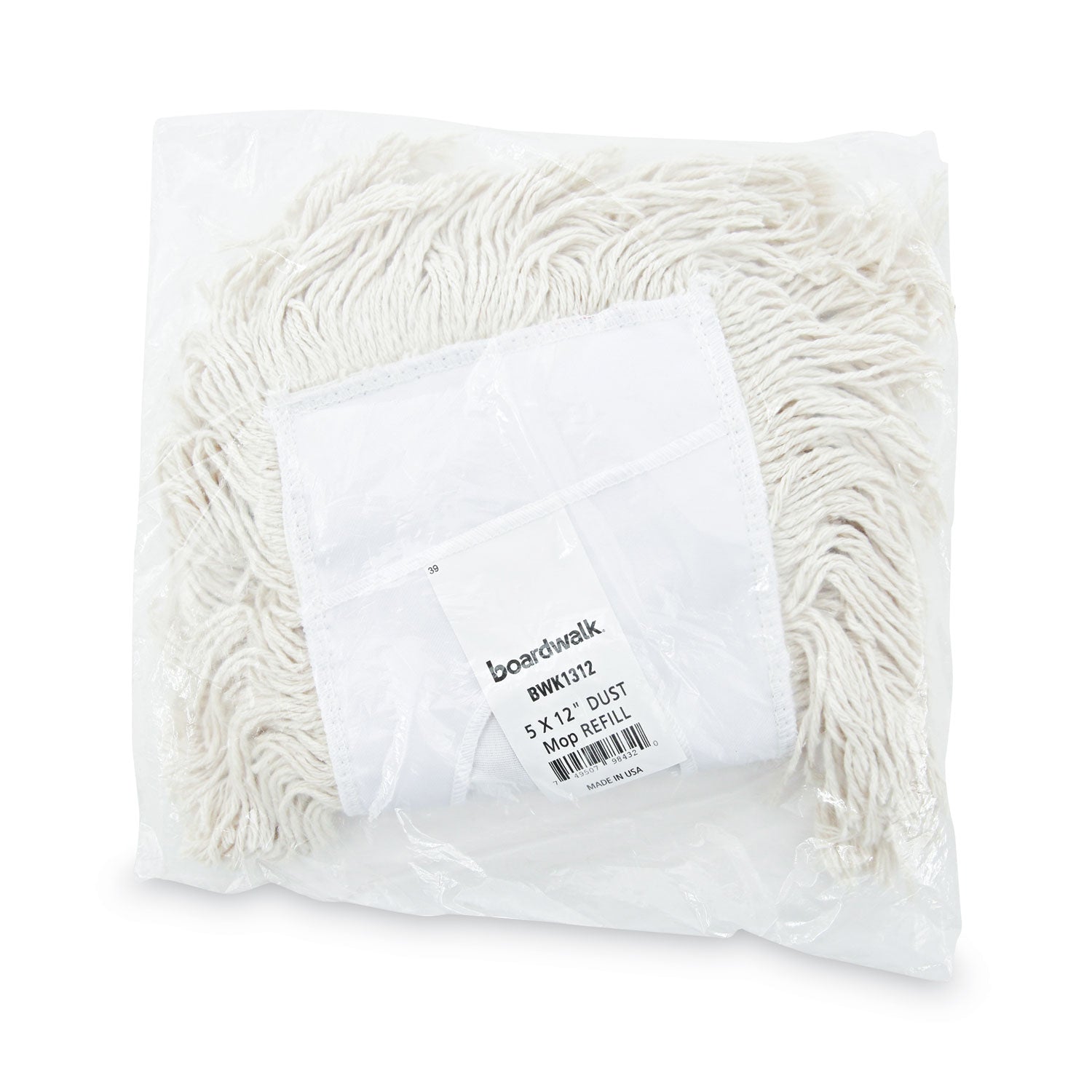 Boardwalk Mop Head, Dust, Cotton, 12 x 5, White