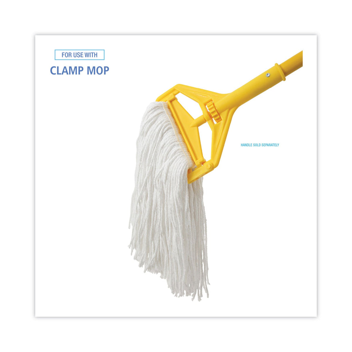 Boardwalk Mop Head, Value Standard Head, Rayon Fiber, Cut-End, Size No. 16, White, 12/Carton