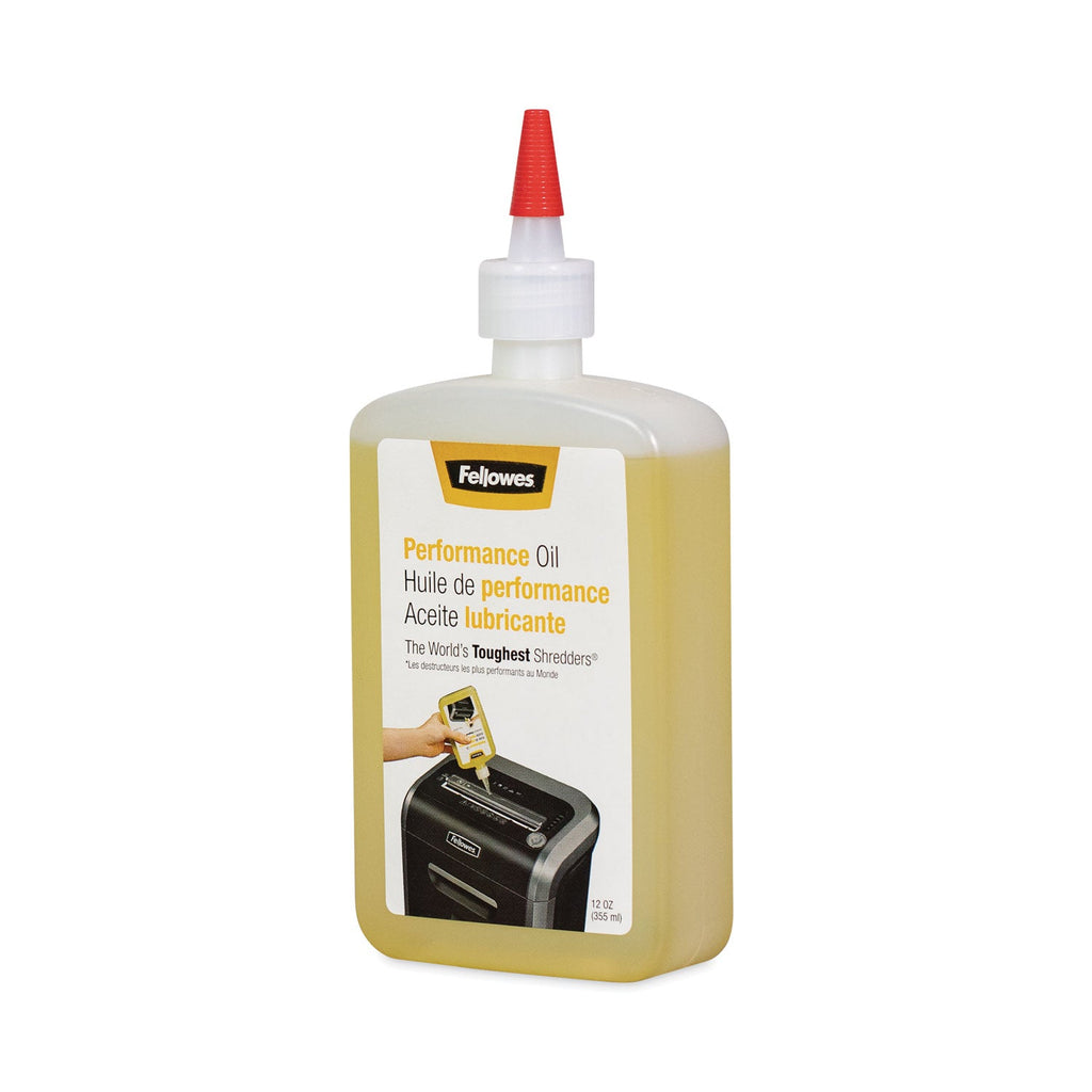 Fellowes Powershred Performance Oil, 12 oz Bottle with Extension Nozzle