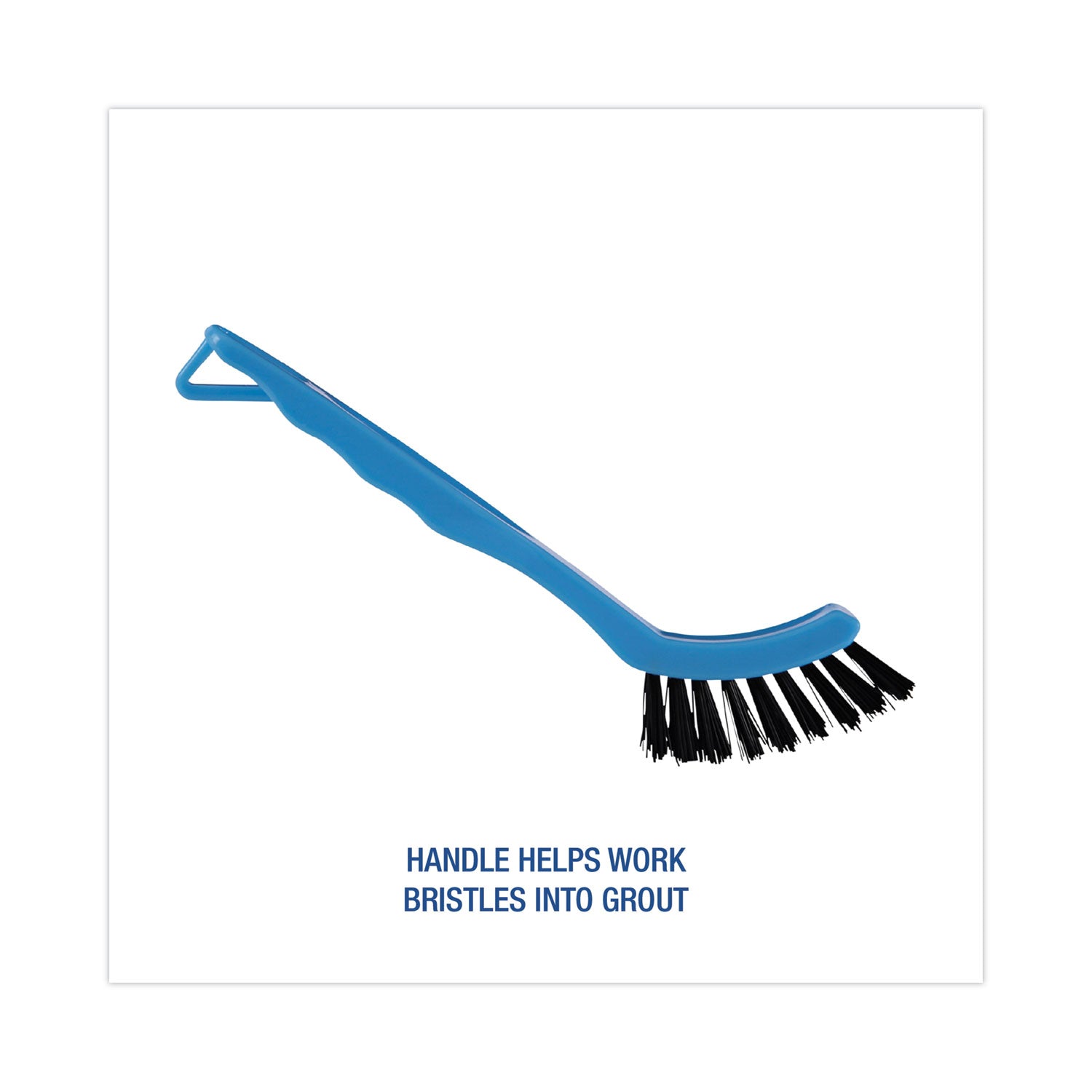 Boardwalk Grout Brush, Black Nylon Bristles, 8.13" Blue Plastic Handle