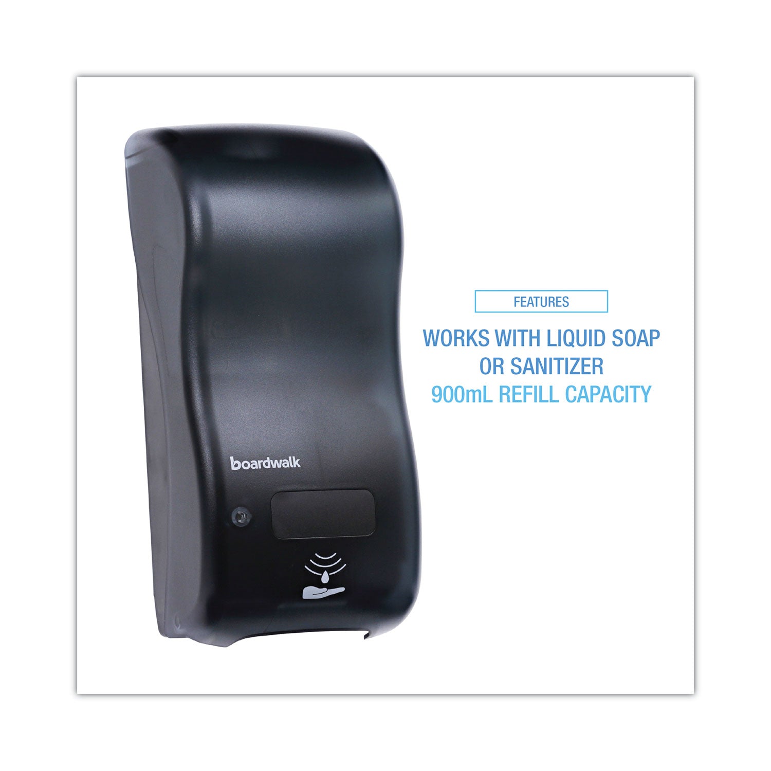 Boardwalk Bulk Fill Foam Soap Dispenser with Key Lock, 900 mL, 5.25 x 4 x 12, Black Pearl