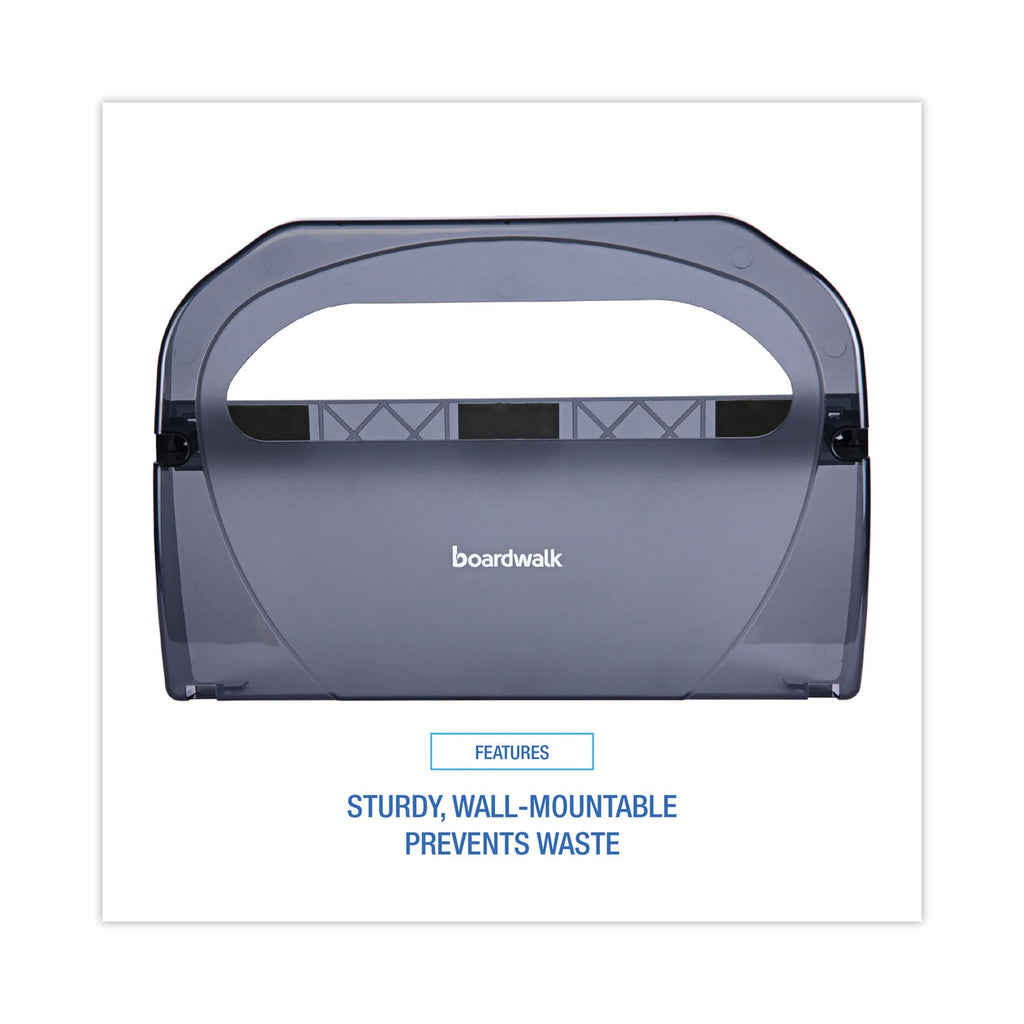 Boardwalk Toilet Seat Cover Dispenser, 17.25 x 3.13 x 11.75, Smoke Black