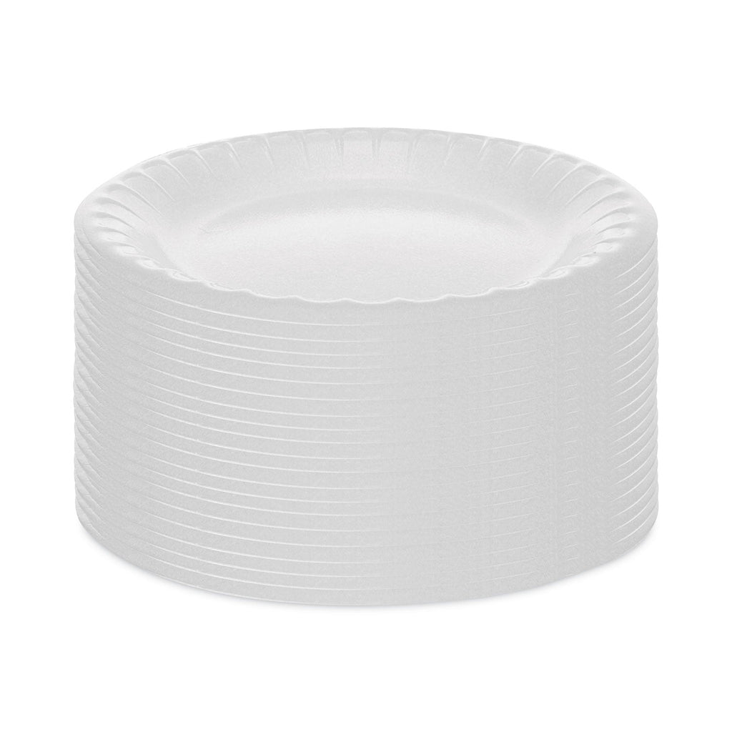 Pactiv Evergreen Placesetter Deluxe Laminated Foam Dinnerware, Plate, 6" dia, White, 1,000/Carton