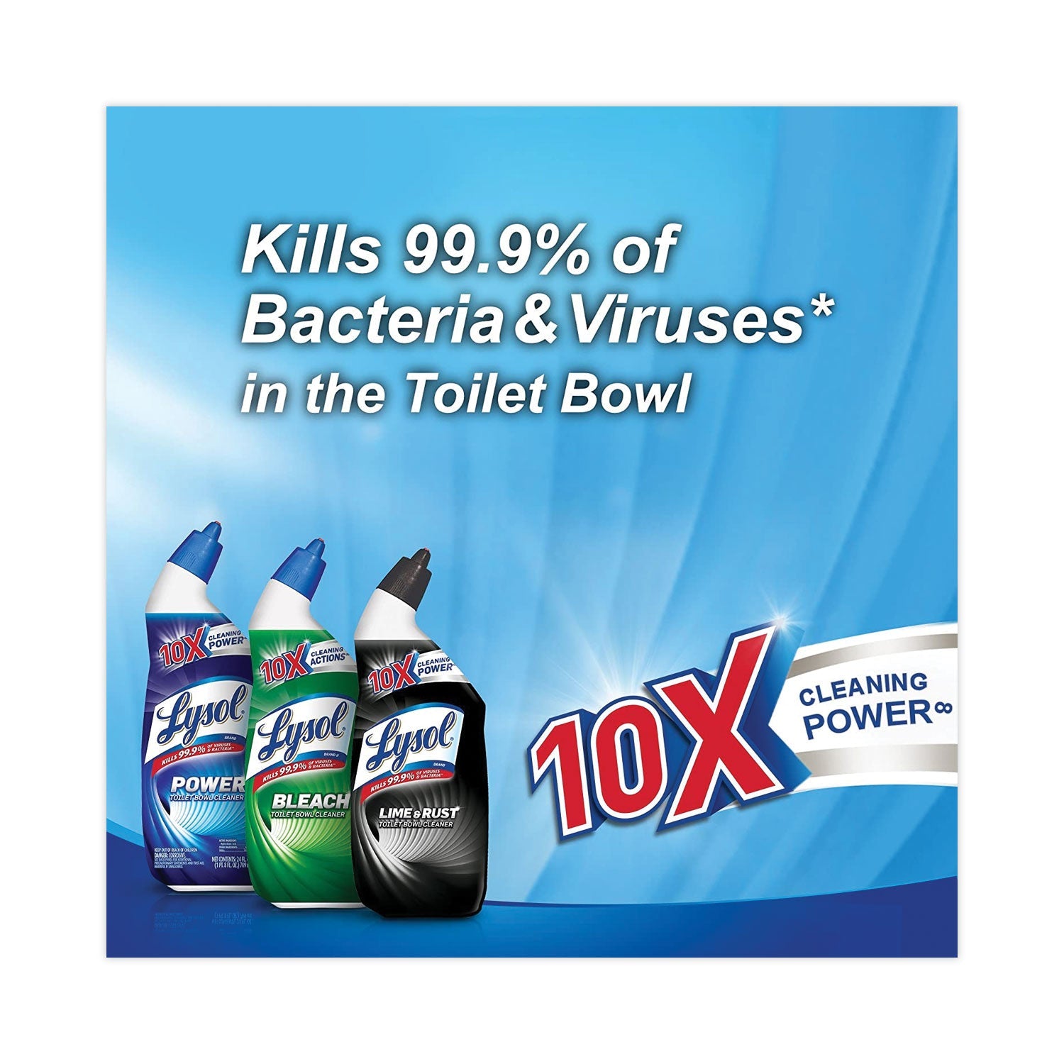 LYSOL Disinfectant Toilet Bowl Cleaner with Bleach, 24 oz, 2/Pack