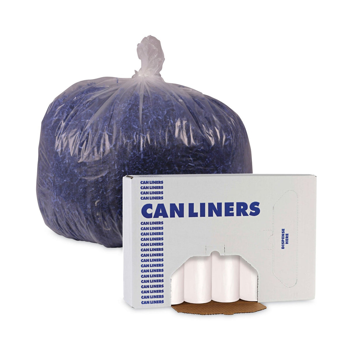 Boardwalk High-Density Can Liners, 45 gal, 10 microns, 40" x 46", Natural, 250/Carton