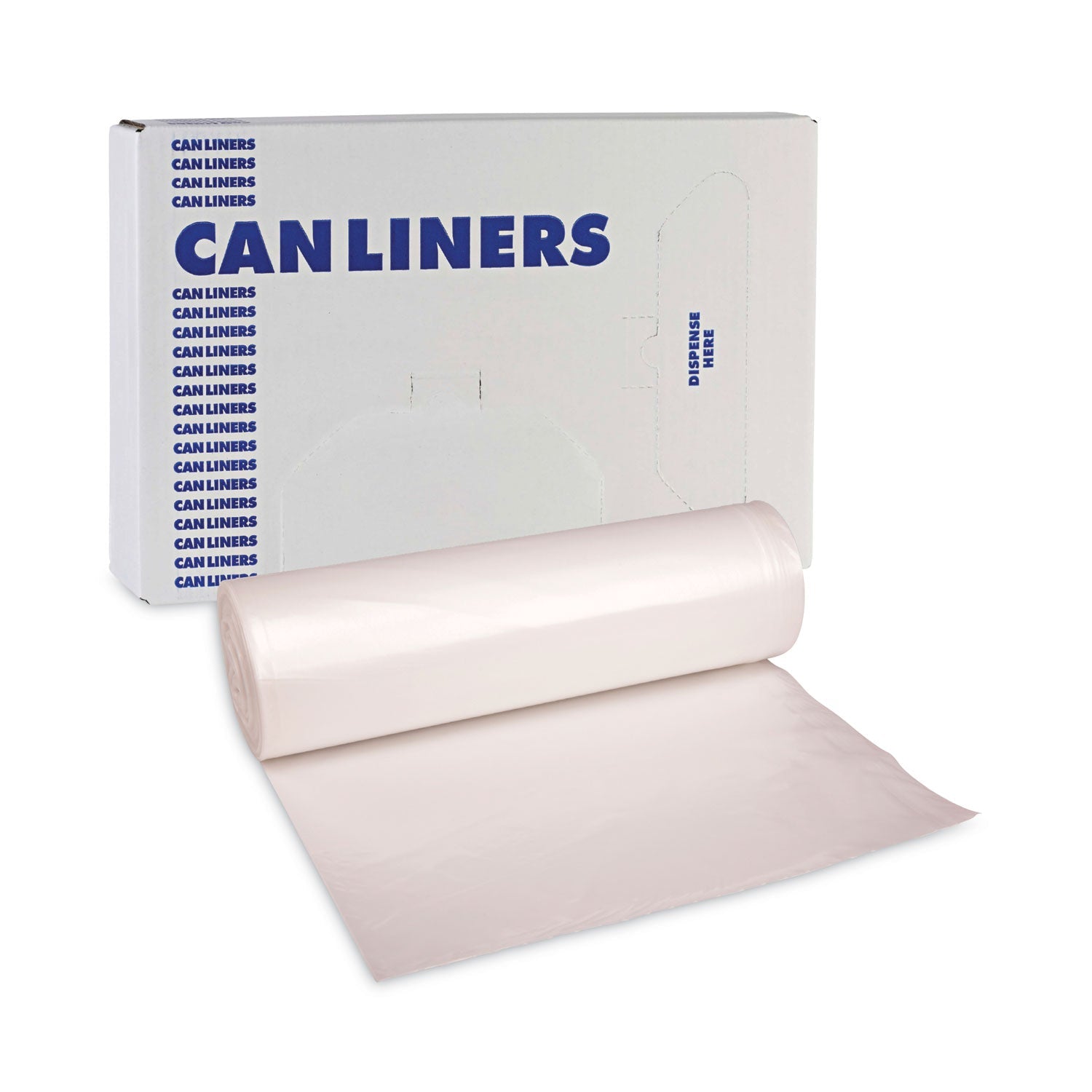 Boardwalk High-Density Can Liners, 45 gal, 10 microns, 40" x 46", Natural, 250/Carton