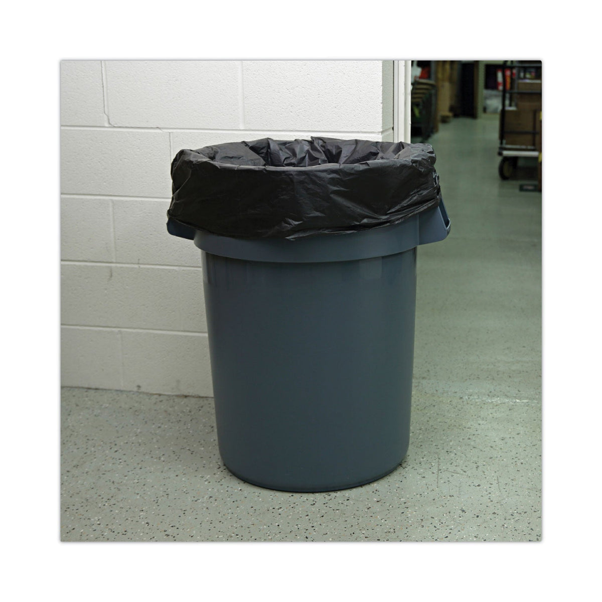 Boardwalk High-Density Can Liners, 45 gal, 19 microns, 40" x 46", Black, 150/Carton