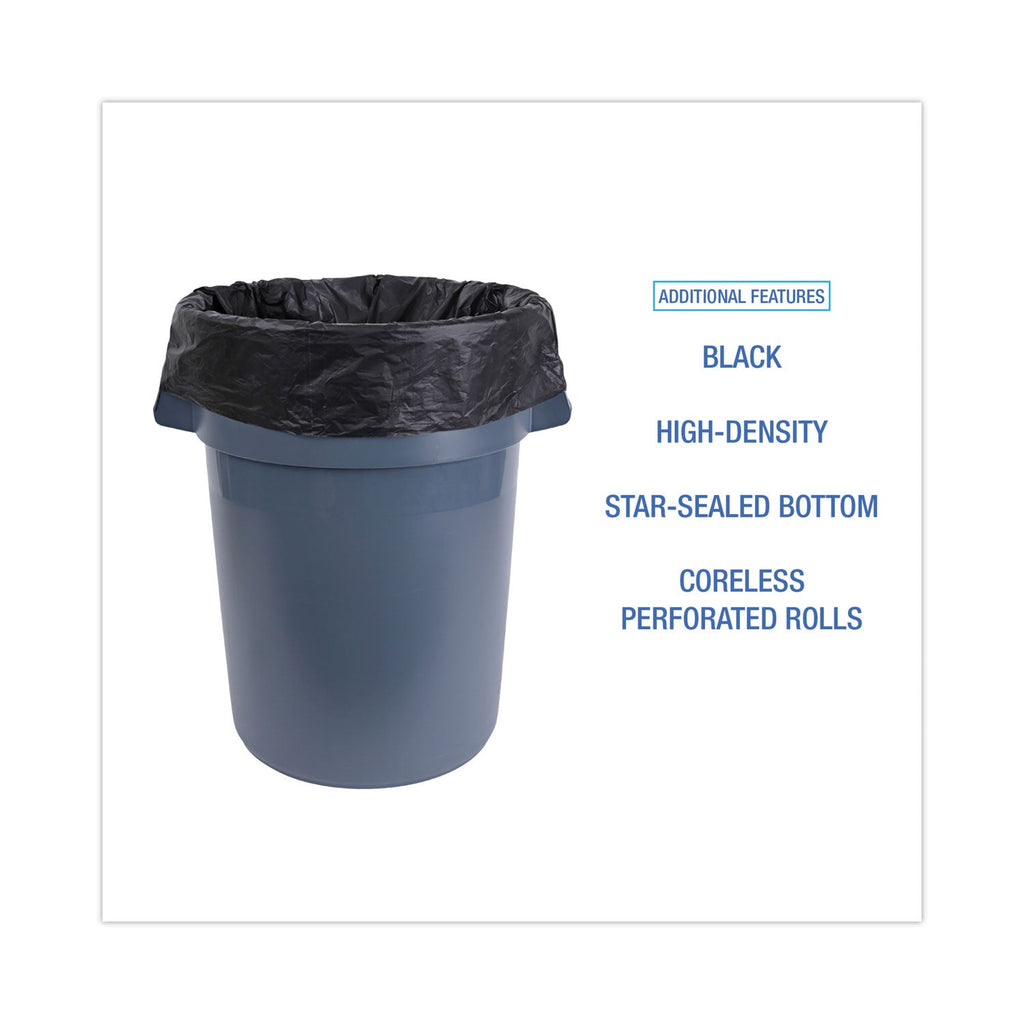 Boardwalk High-Density Can Liners, 56 gal, 19 microns, 43" x 47", Black, 150/Carton