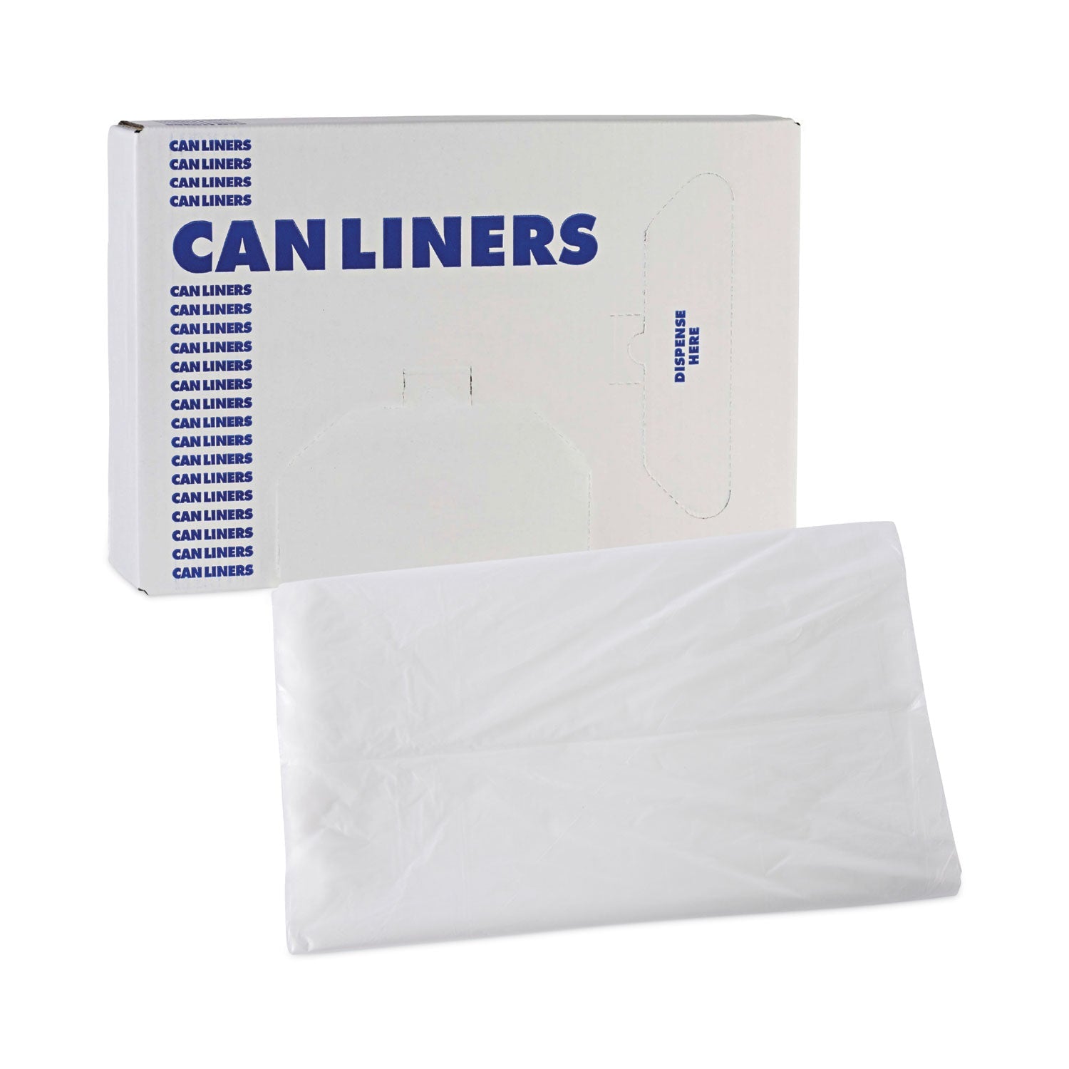 Boardwalk High Density Industrial Can Liners Flat Pack, 45 gal, 16 microns, 40 x 48, Natural, 200/Carton