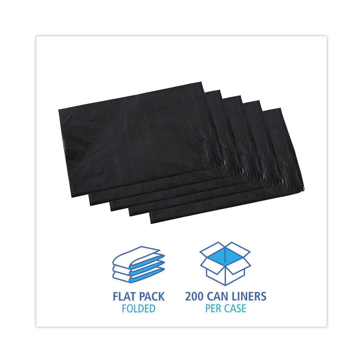 Boardwalk Linear Low Density Industrial Can Liners, 33 gal, 0.6 mil, 33 x 39, Black, 200/Carton