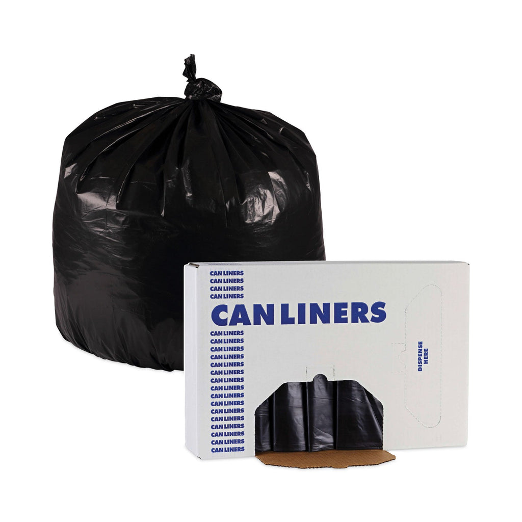 Boardwalk Linear Low Density Industrial Can Liners, 33 gal, 0.6 mil, 33 x 39, Black, 200/Carton