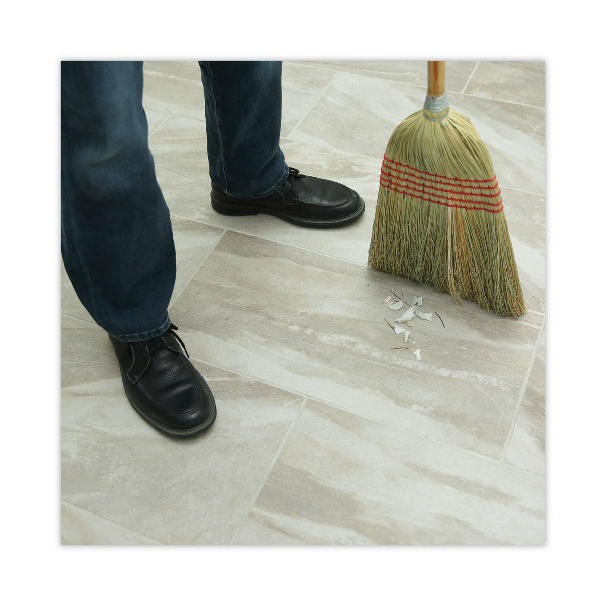 Boardwalk Parlor Broom, Corn Fiber Bristles, 55" Overall Length, Natural