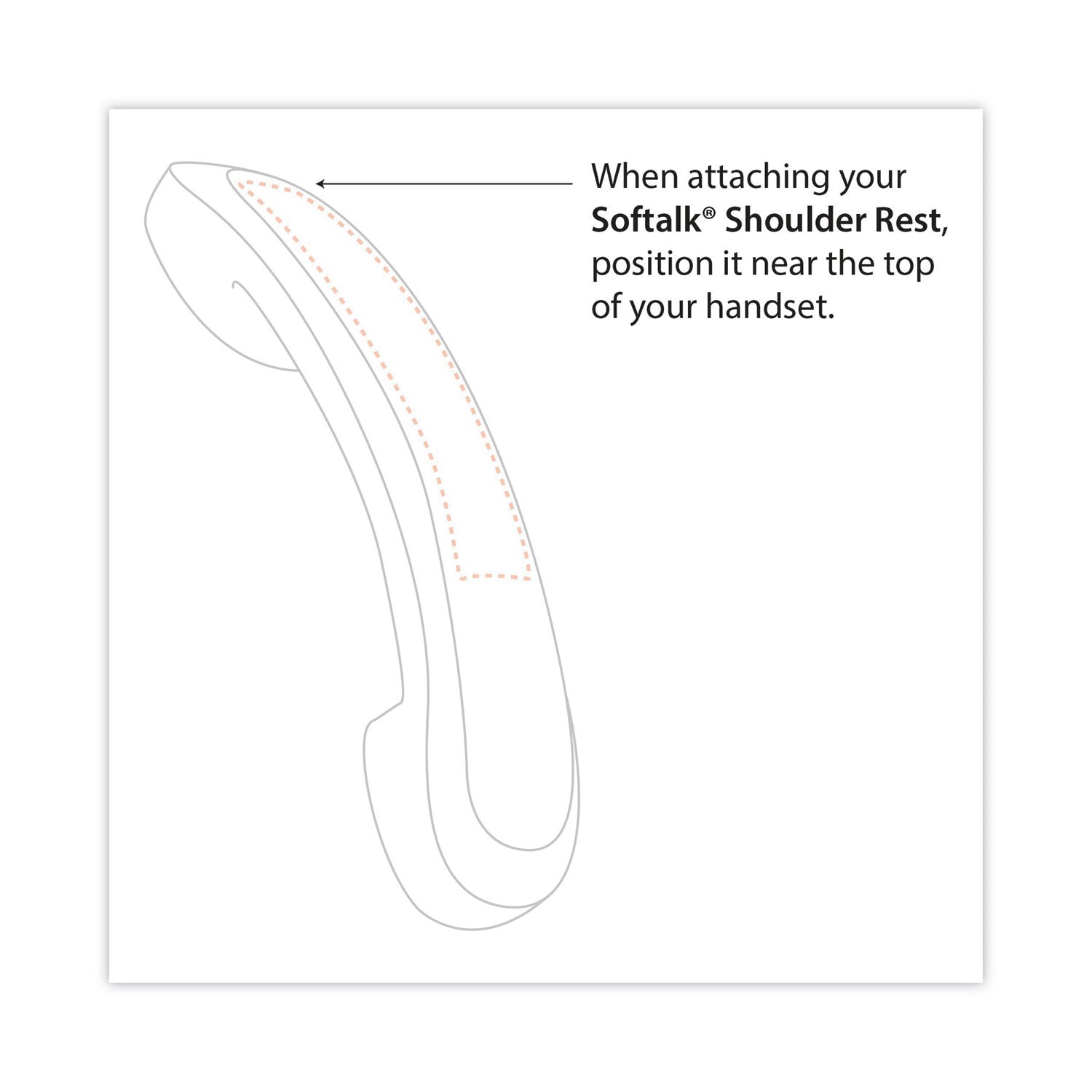 Softalk Mini Softalk Telephone Shoulder Rest, 1.75 x 4.13 x 1.88, Black