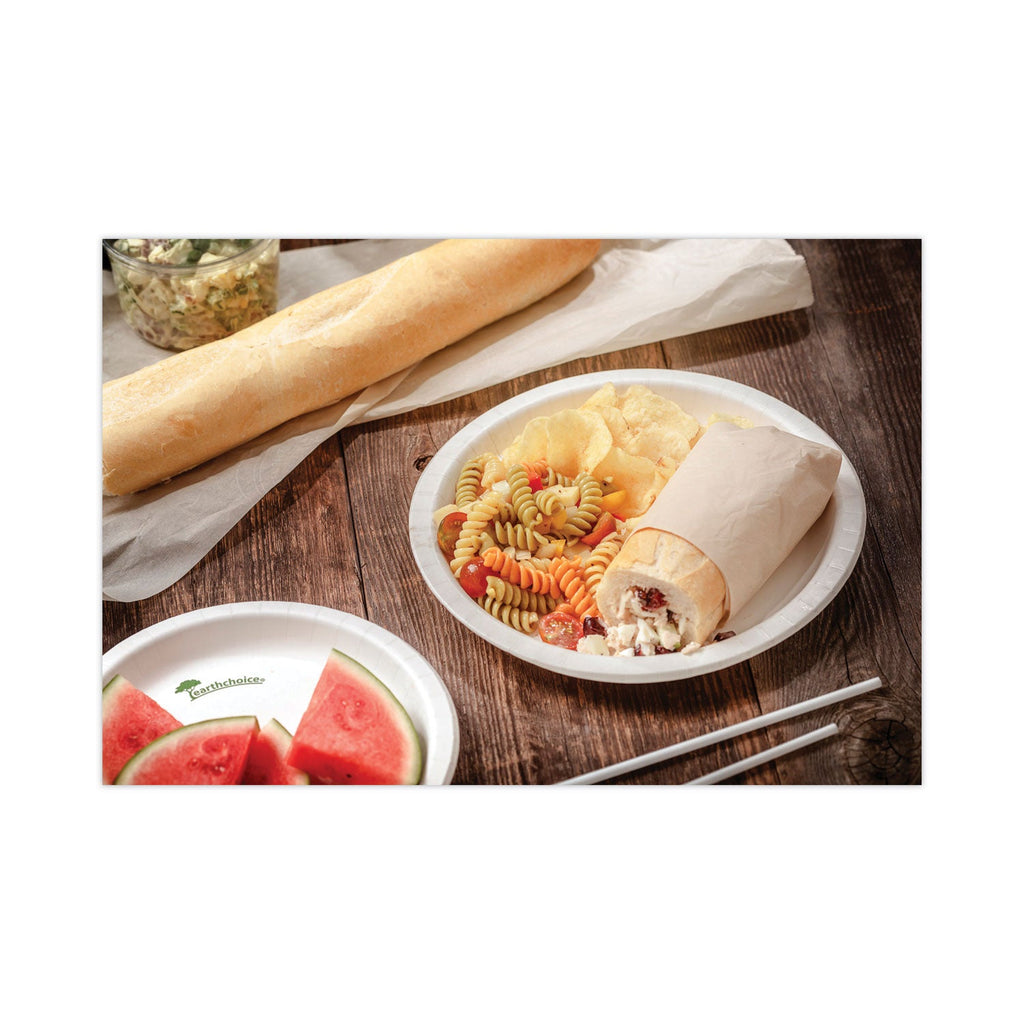 Pactiv Evergreen EarthChoice Pressware Compostable Dinnerware, Plate, 9" dia, White, 450/Carton