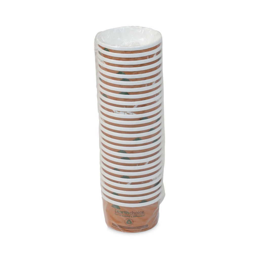 Pactiv Evergreen EarthChoice Compostable Soup Cup, Small, 8 oz, 3 x 3 x 3, Brown, Paper, 500/Carton