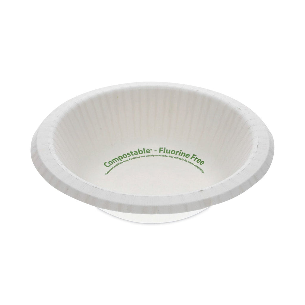Pactiv Evergreen EarthChoice Pressware Compostable Dinnerware, Bowl, 12 oz, White, 750/Carton