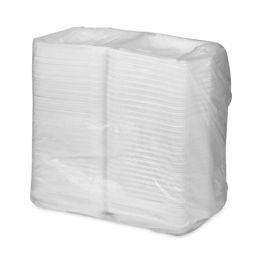 Pactiv Evergreen SmartLock Foam Hinged Lid Container, X-Large, 3-Compartment, 9.5 x 10.5 x 3.25, White, 250/Carton