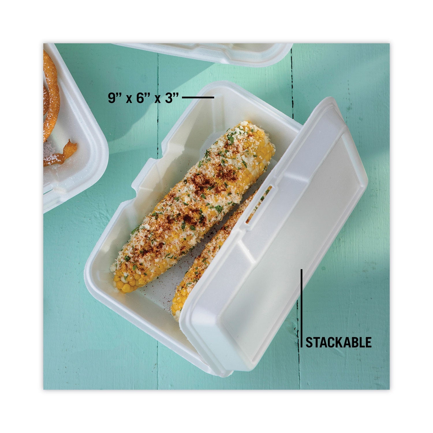 Pactiv Evergreen Foam Hinged Lid Container, Single Tab Lock #205 Utility, 9.19 x 6.5 x 2.75, White, 150/Carton