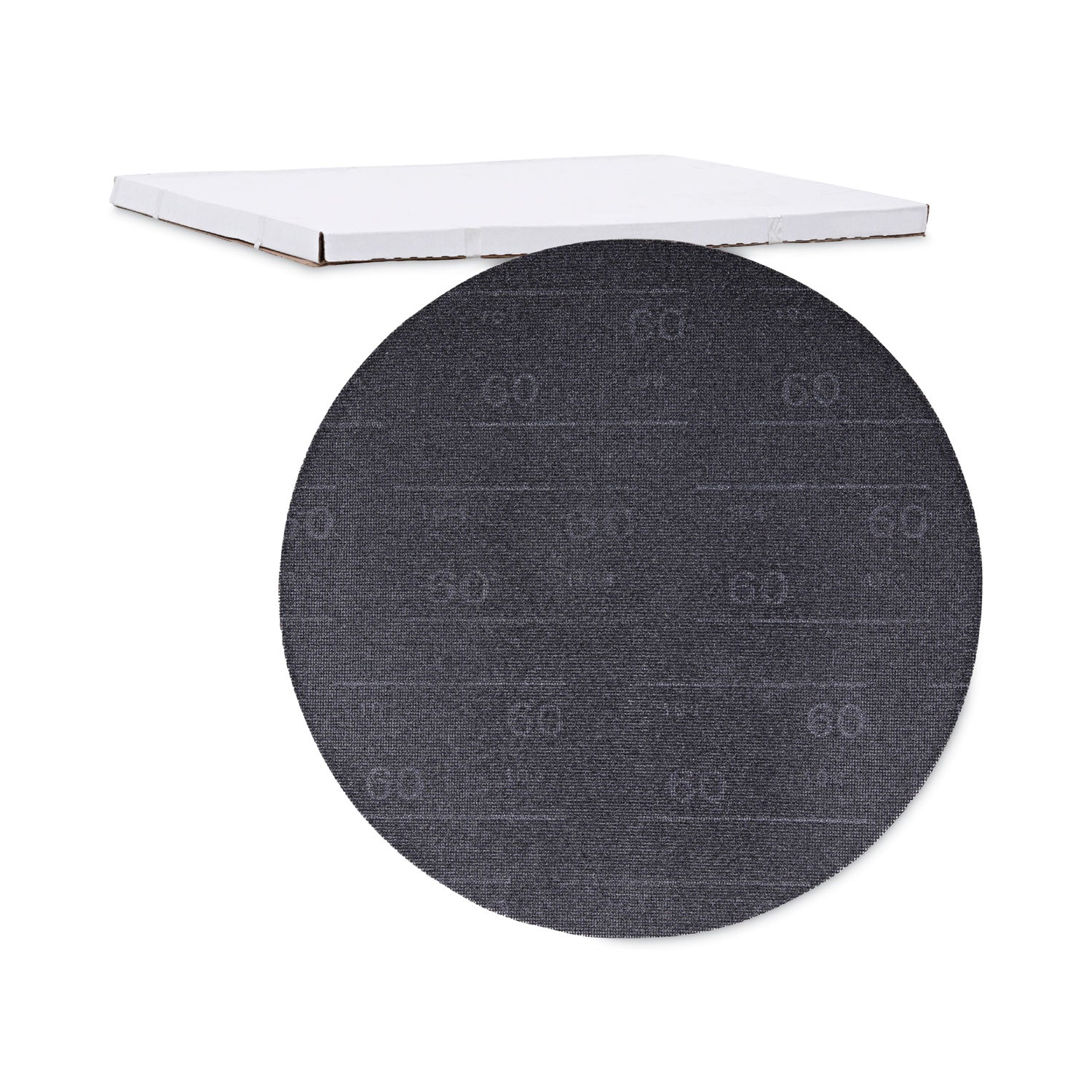 Boardwalk Sanding Screens, 17" Diameter, 60 Grit, Black, 10/Carton