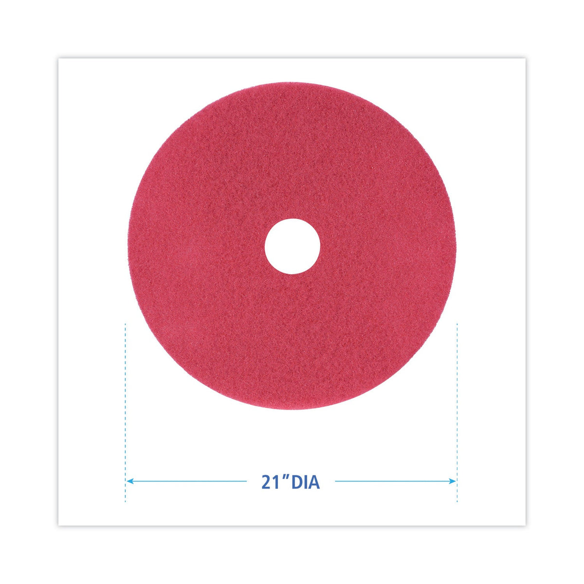 Boardwalk Buffing Floor Pads, 21" Diameter, Red, 5/Carton
