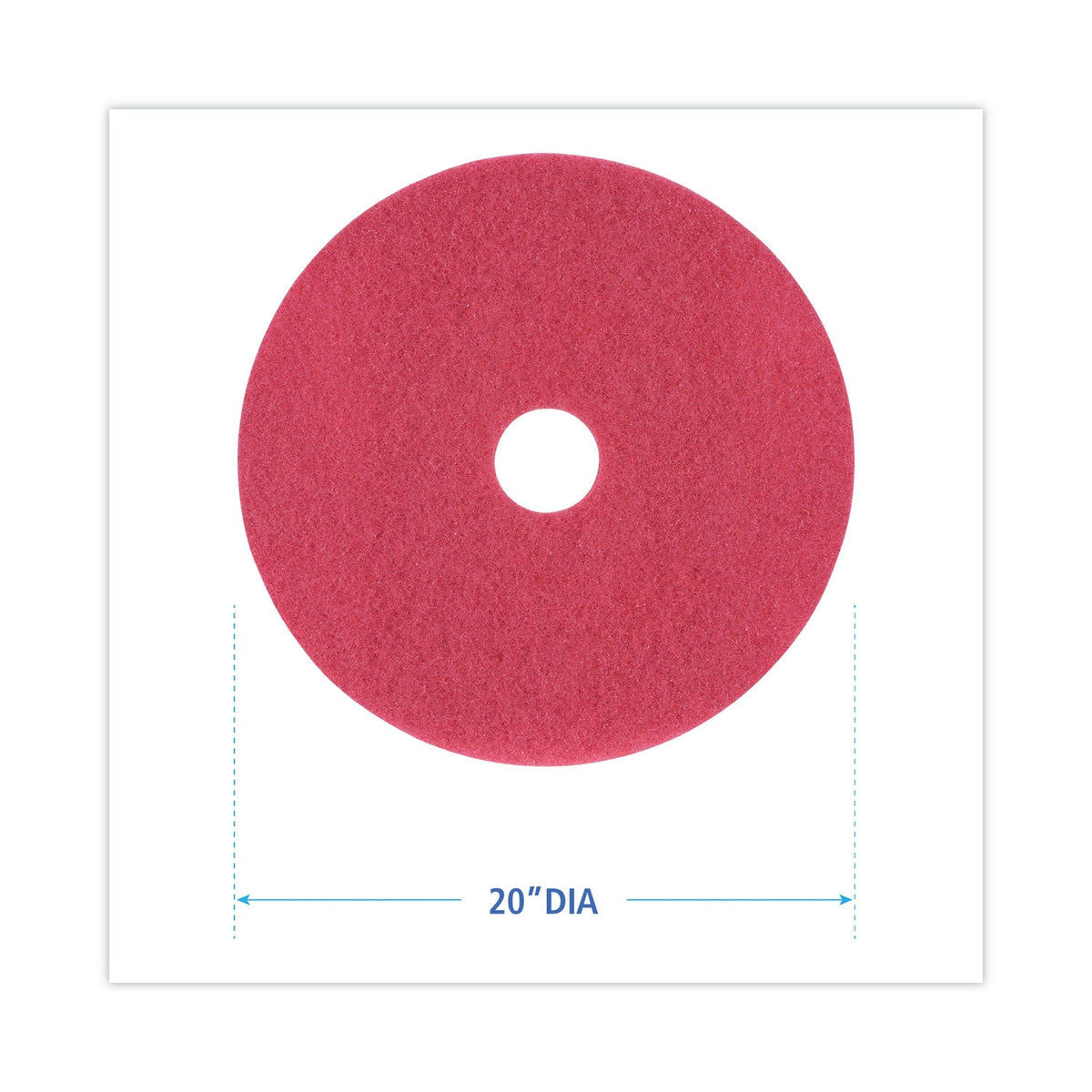 Boardwalk Buffing Floor Pads, 20" Diameter, Red, 5/Carton