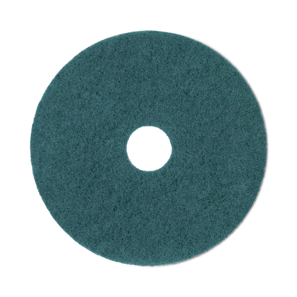 Boardwalk Heavy-Duty Scrubbing Floor Pads, 20" Diameter, Green, 5/Carton