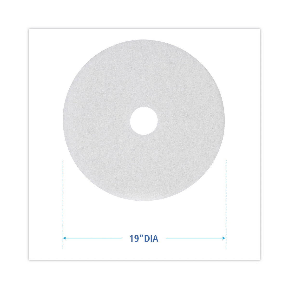 Boardwalk Polishing Floor Pads, 19" Diameter, White, 5/Carton