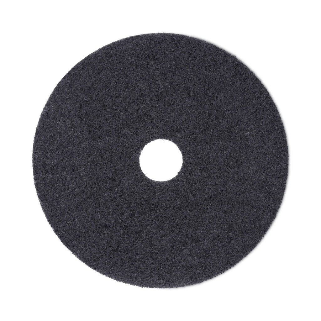 Boardwalk Stripping Floor Pads, 19" Diameter, Black, 5/Carton