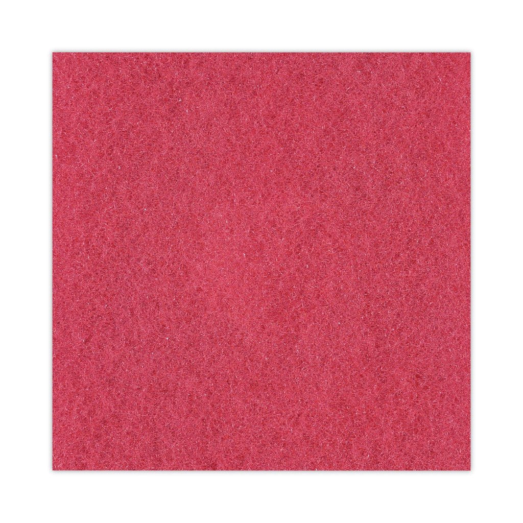 Boardwalk Buffing Floor Pads, 17" Diameter, Red, 5/Carton
