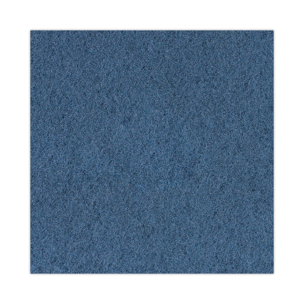 Boardwalk Scrubbing Floor Pads, 17" Diameter, Blue, 5/Carton