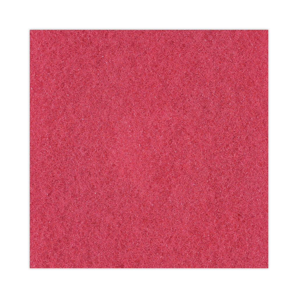 Boardwalk Buffing Floor Pads, 15" Diameter, Red, 5/Carton
