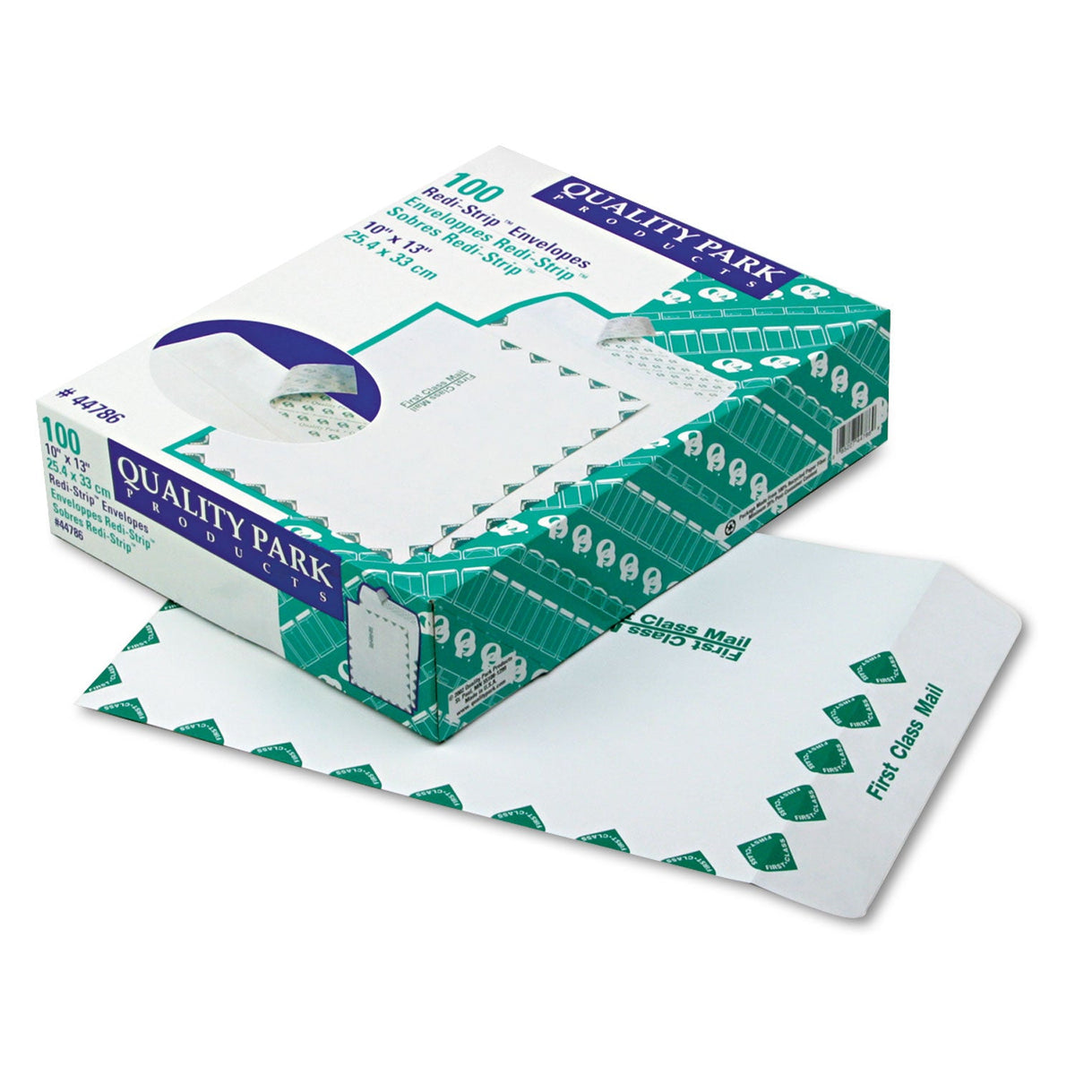 Quality Park Redi-Strip Catalog Envelope, First Class, #13 1/2, Cheese Blade Flap, Redi-Strip Adhesive Closure, 10 x 13, White, 100/Box