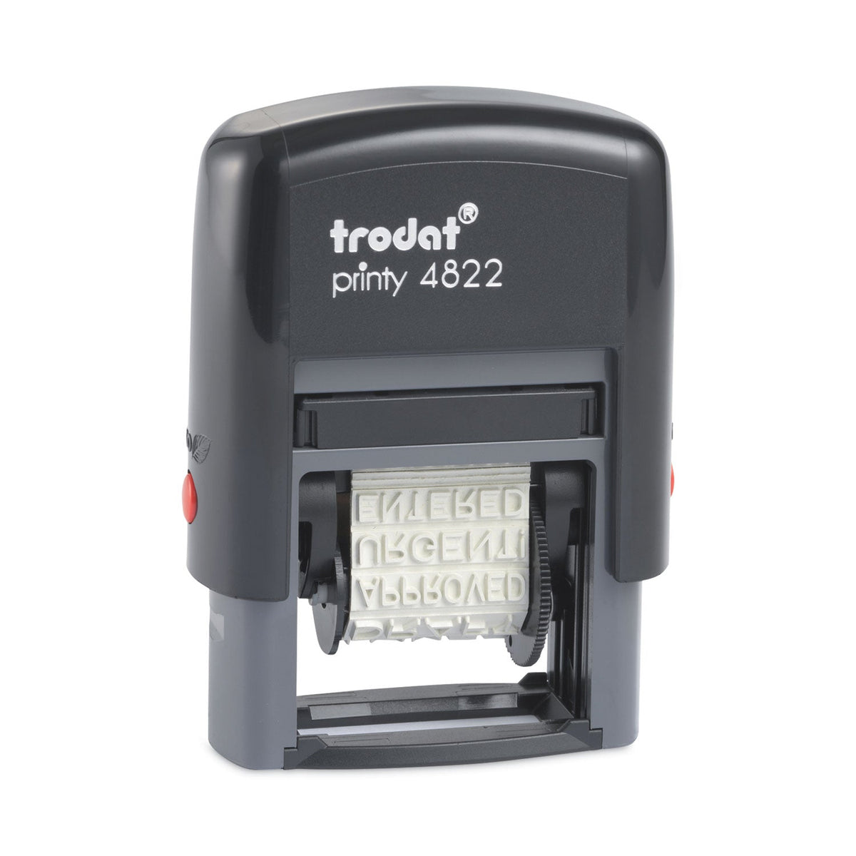 Trodat Printy Self-Inking Stamp, 12 Selectable Messages, 1.25" x 0.38", Red
