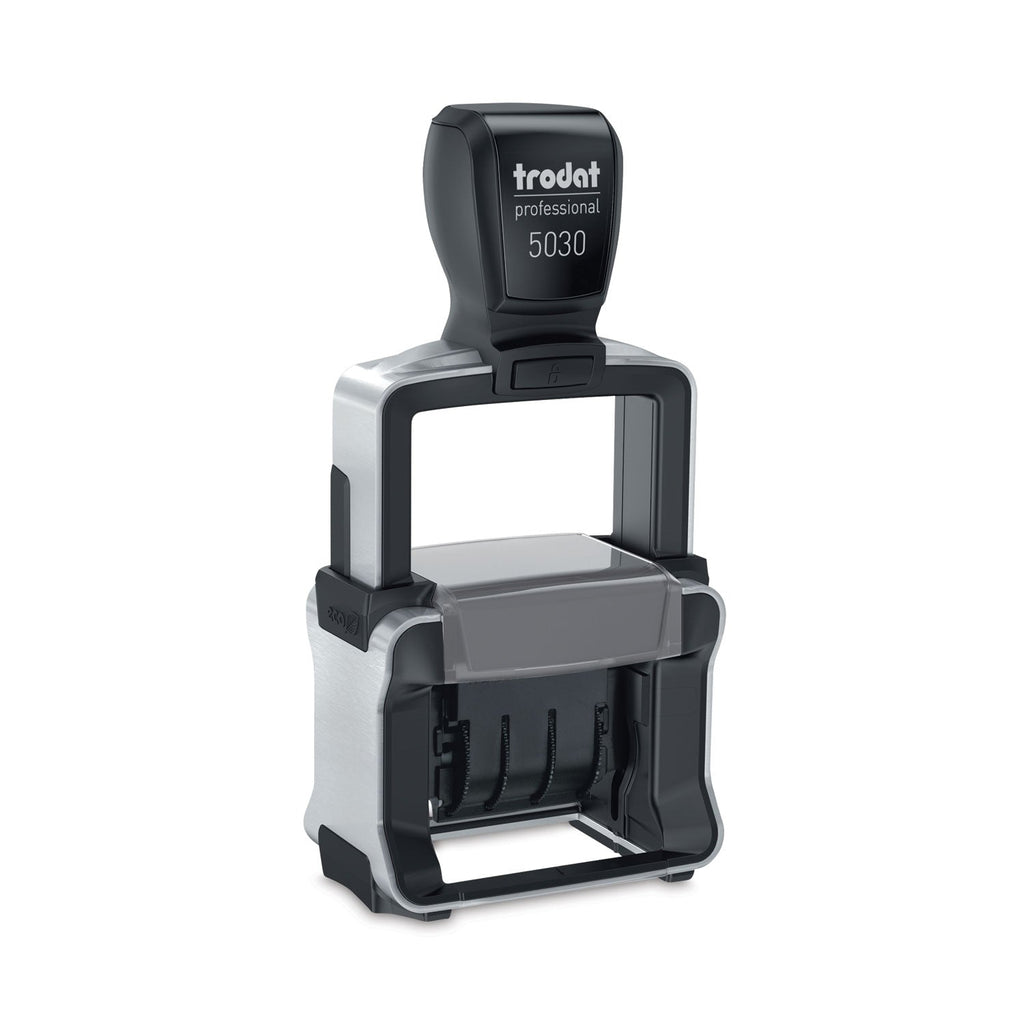 Trodat Professional Date Stamp, Self-Inking, 1.63" x 0.38", Black