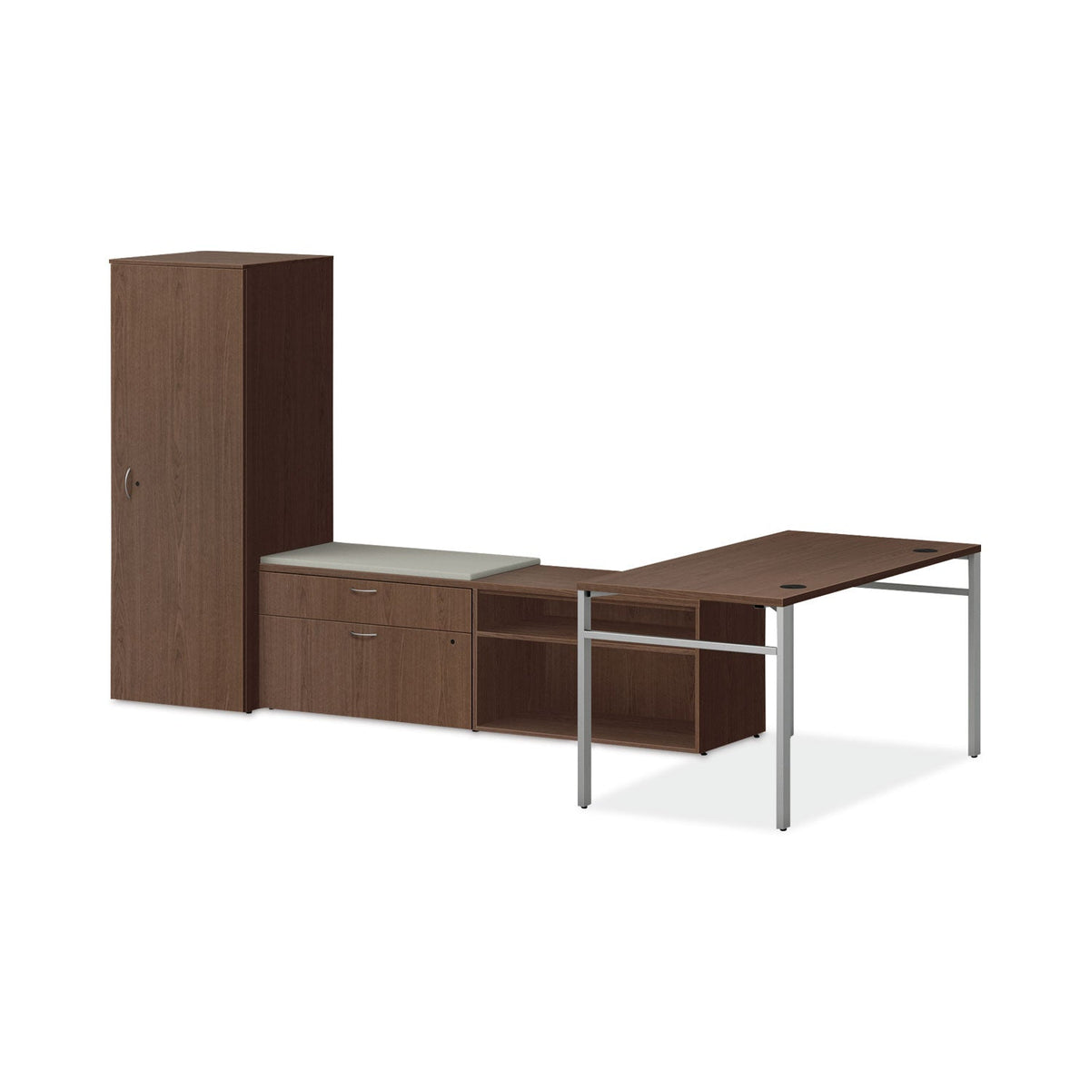 HON Mod Worksurface, Rectangular, 72w x 30d, Sepia Walnut