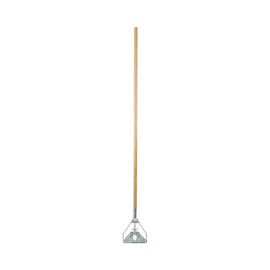 Boardwalk Screw Clamp Metal Head Wooden Mop Handle, #20+, 1.13" dia x 63", Natural