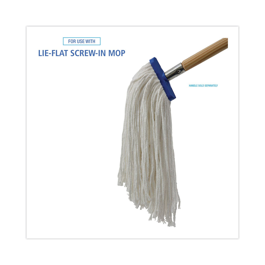 Boardwalk Mop Head, Economical Lie-Flat Head, Rayon Fiber, 32-Oz., White, 12/Carton