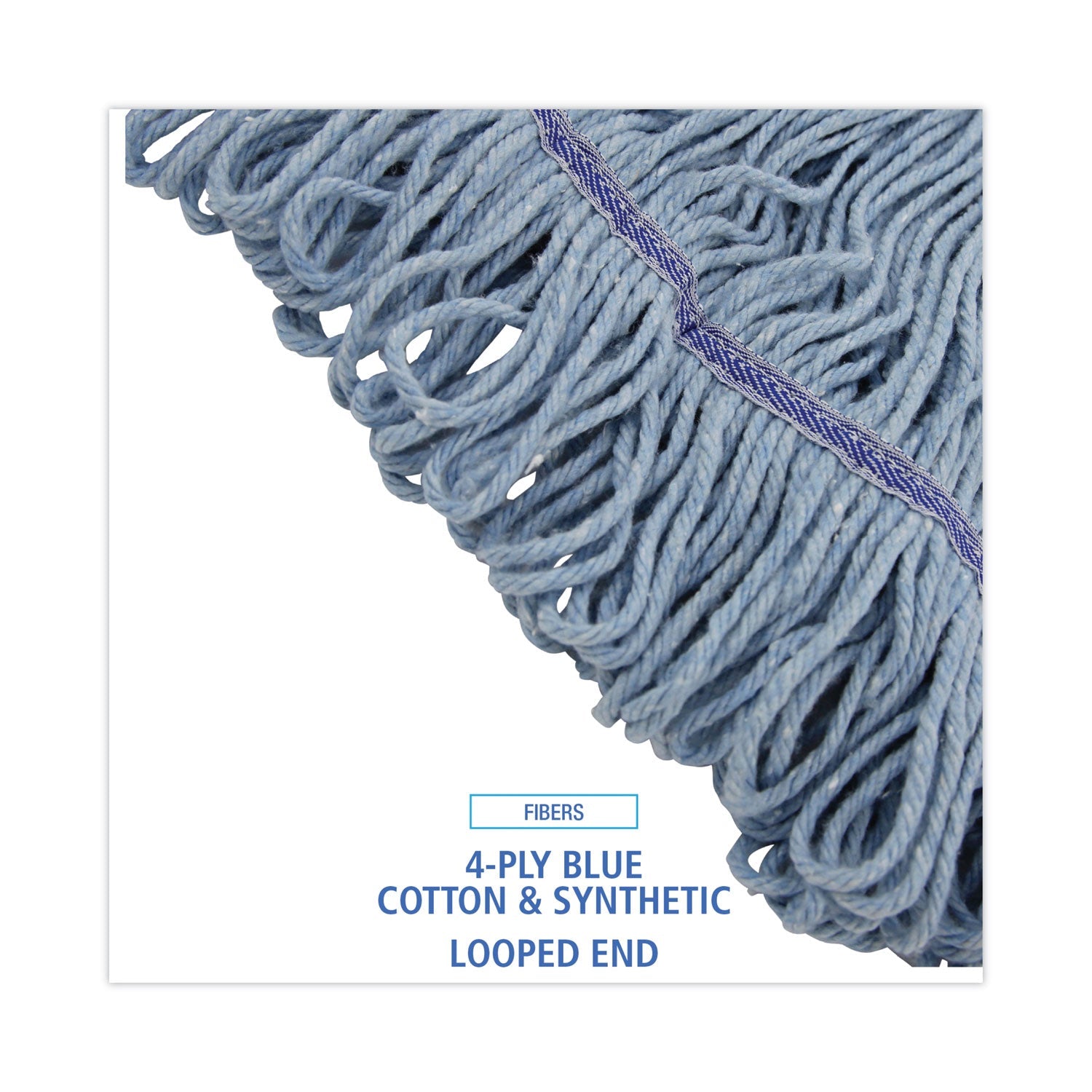 Boardwalk Mop Head, Loop-End, Cotton With Scrub Pad, Medium, 12/Carton